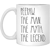 Peepaw The Man The Myth The Legend Coffee Mug - Peepaw Rae Dunn Style - Rae Dunn Inspired - Happy Birthday Peepaw - Best Peepaw Coffee Mug - Father's Day Mug For Peepaw 11oz, White