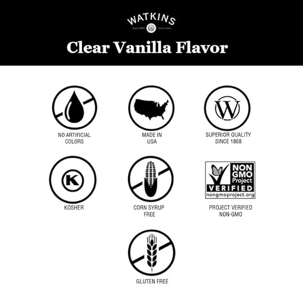 WATKINS CLEAR VANILLA FLAVOR, 11 FL. OZ. BOTTLE, 1 COUNT (PACKAGING MAY VARY)