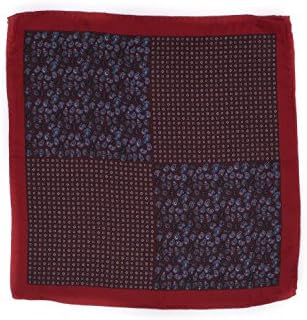 Italian Designed 100% Luxury Silk Pocket Square (Burgundy Detailed Paisley)