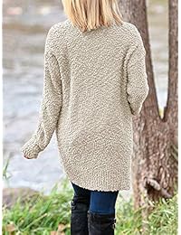 Chang Yun - Abrigo de punto para mujer con parte frontal abierta, estilo sherpa