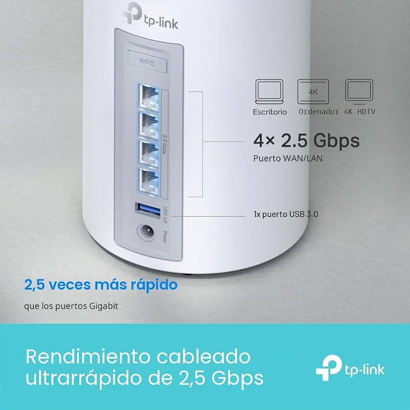 Deco BE65 (1-Pack) - Sistema WiFi 7 Mesh, BE9300 Tribanda, MLO
