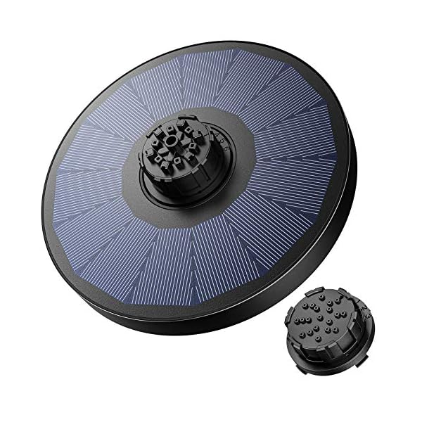 OKMEE-GD087B-Solar-Water-Fountain-4-in-1-Nozzle-22W-Pump-with-4-Styles-for-Bird-Bath-Pond-Pool-Fish-Tank-Aquarium-and-Garden-Black-standard OMORC Solar Fountain Upgraded 4-in-1 Nozzle, 2.2W Solar Powered Fountain Pump with 4 Water Styles, Solar Bird Bath…