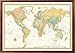 32x50 RMC World Classic Wall Map Framed Edition