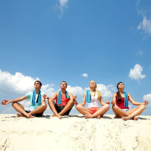 Biange Cooling Towel (10 Pack) for Sports, Workout, Fitness, Gym, Yoga, Golf, Pilates, Travel, Camping & More (Lake Blue) - Thumbnail 5