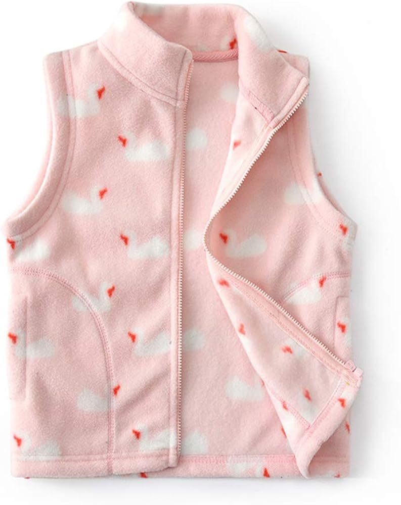 Girls Gilets Baby Fleece Vest Sleeveless Jacket Full Zip Waistcoat Warm