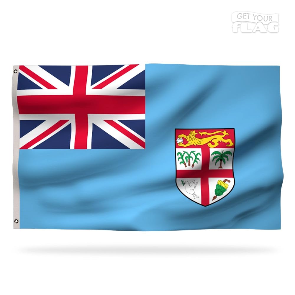 Fiji Premium Flag 150x90cm - Very Resistant and Excellent Quality Fijian Flag with 2 metal eyelets - Be proud of your colors ! — image 1