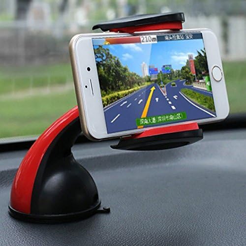 Zamp E Commerce Universal Windshield Mount Stand Car Home Desk Holder Suction for Mobile Phone Smartphone. (iMount Red) (Car Universal Stand)