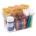 mDesign Plastic Portable Craft Storage Organizer Caddy Tote, Divided Basket Bin with Handle for Craft, Sewing, Art Supplies - Holds Paint Brushes, Colored Pencils, Stickers, Glue, Yarn - Small - Clear primary