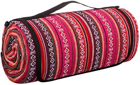 Extra Large Bohemia Outdoor Picnic Blanket with Waterproof Backing 60 X 80" (150 X 200CM) 3-Layer, Oversized Soft Fleece materials Tent Mat, Camping Mat, Perfect for Beach, Picnic and Travel