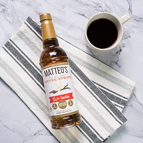 Matteo's Barista Style Sugar Free Coffee Syrup Zero Calories KetoFriendly Coffee Syrups