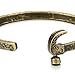 COOLSTEELANDBEYOND Retro Style Mens Hammer Bangle Cuff Bracelet Bronze Old Metal Finishing