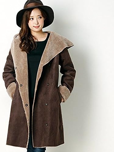 Amazon イーハイフンワールドギャラリー E Hyphen World Gallery フェイクムートンフードコート 132ブラウン F コート ジャケット 通販