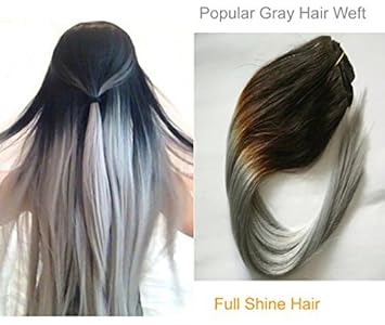 Full Hair 100 Human Remy Hair Weave 1b Silver Gray Hair
