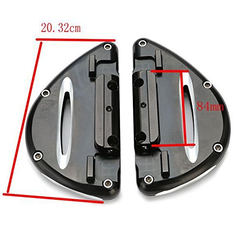 Ocamo 2PCS Motorcycle Foot Pegs or Gear Lever Foot Rests Pedal for Harley Glide Street Glide Front Foot Pegs; Black and white