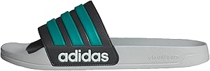 adidas Unisex Adilette Shower Slides, Core Black/Pure Teal/Grey Two, 54 EU