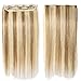 3/4 Full Head Clip in Human Hair Extension Real Remy Hair Natural Soft 1 piece 5 Clips 22’’Long 55g Light Brown Mixed Bleach Blonde #12/#613