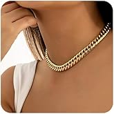 FEEL STYLE Chunky Gold Necklace for Women - 14K Gold Plated 10mm/14mm Cuban Link Chain & 8mm O-Link Chunky Necklace Fashion Jewelry Adjustable