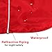 JoyDaog Fleece Lined Warm Dog Jacket for Winter Outdoor Waterproof Reflective Dog Coat Red L
