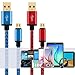 [2 Pack]S7 S6 Edge Micro USB Charging Cable Gold Plated,Charger Chord Samsung Galaxy S4,S5,Note4 / Edge,Tab A S2 Pro HTC, LG.S6, LG,Kindle Fire, Moto,ZTE,Huawei P8/P6/Honor/Ascend ETC.[Red/Blue]