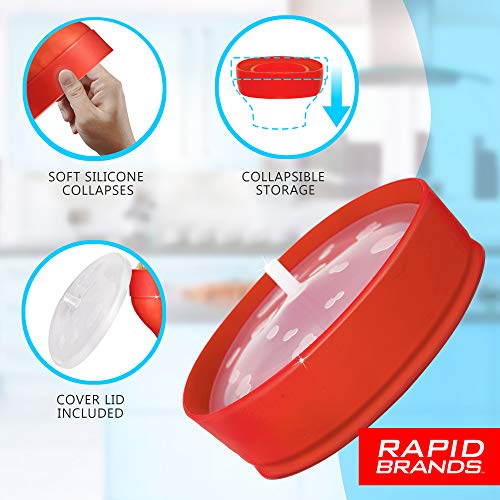 Rapid Silicone Popcorn Popper | Microwave Popcorn in 3 Minutes | Perfect for Dorm, Small Kitchen, or Office | Dishwasher-Safe, Microwaveable, BPA-Free