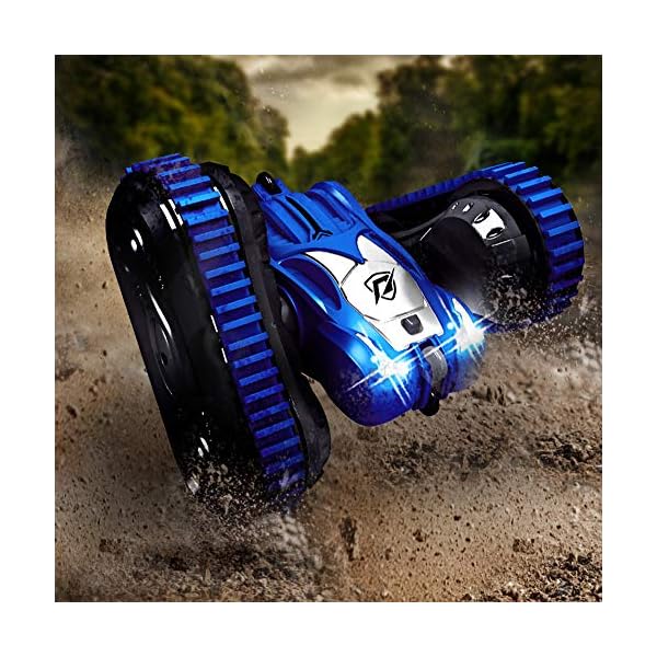 Swonuk-Remote-Control-Car-for-6-12-Years-Old-Kids-2-in-1-Tire-Switching-RC-Stunt-Car-4WD-24Ghz-Double-Sided-Tumbling-Stunt-Car-360-Flips-RC-Tracked-Vehicle-for-Boys-Girls-Gift-Blue Swonuk Remote Control Car for 6-12 Years Old Kids, 2 in 1 Tire Switching RC Stunt Car 4WD 2.4Ghz Double Sided Tumbling…