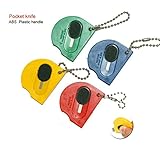 Mini Retractable Touch Portable Utility Pocketknives Pocket Knife Small Knives Keychain (Pack of 10)