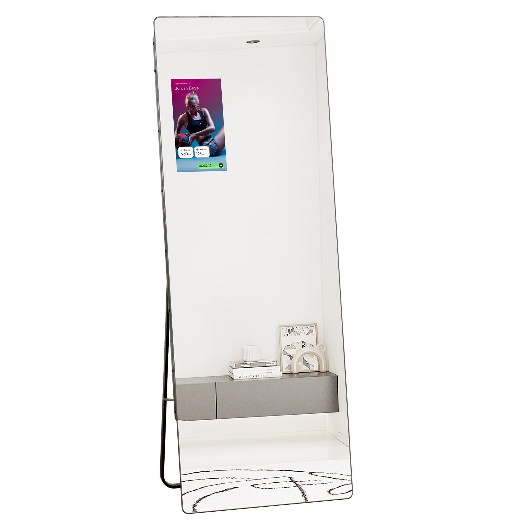 Photo 1 of Smart Home Gym Mirror 65"x23.6", Trainer Workout Mirror with 14" Screen Display, Support Phone Casting Function, Follow Tiktok Videos to Do Yoga,Dancing, Exercise Fitness(Portrait Screen for TikTok)