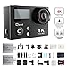 4K Wifi Sports Action Camera,Underwater Camcorder Qipexeii Double Screen Sony Sensor 16MP 100 Feet Waterproof 170° Wide Angle With 2.4G Remote Control,2 Pcs 1050mAh Rechargeable Batteries ( Black)