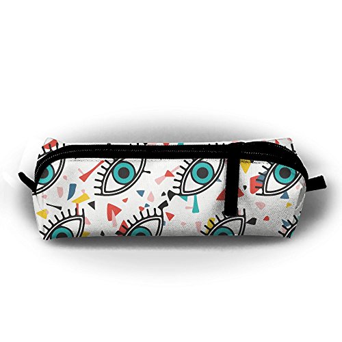 Q.Golden Cute Eyes Pencil Bag For Kid Boys Children Teens Pen Holder Cosmetic Makeup Bag Women Durable Stationery Pouch Bag