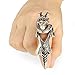 PiercingJ Men's Knuckle Joint Full Finger Double Ring Punk Rock Gothic Hinged Activity Rings Halloween Cosplay Costume Accessories Jewelry