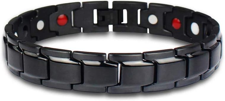 Shining Titanium Steel Magnetic Bracelet, Bio Energy Men's and Women's Health Bracelet Balance Wrist Strap Adjustable Buckle Gift