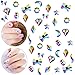 100pcs Ultra Sparkle&Shine AB Crystal Bead 10 Mixed Sizes Moon Star Butterfly Gold FlatBack Rhinestones Gems Pearls for 3D Nail Art Beauty Design DIY Crafts-LONG LASTING AB SHINE Like Swarovski(Pack2)