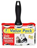 Lint Roller Value Pack - Extra Sticky Pet Hair Rollers - Hair Busters by Erasmus Pets. 3 Rolls, 60 Sheets Per Roll