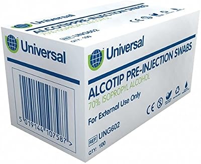 Ezy-Aid Universal Uni-Wipe Alcotip Swabs 70% IPA Box of 100