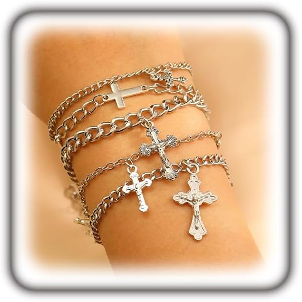 Amazon.com: YERTTER Punk Gothic Cross Bangle Bead Bracelet Female Amazon.com: YERTTER Punk Gothic Cross Bangle Bead Bracelet Female