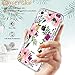 LUHOURI Compatible with iPhone 8 Case, iPhone 7 Case with Screen Protector, Girls Women Floral Heavy Duty Protective Hard Case with Slim Soft TPU Bumper Cover Phone Case Clear