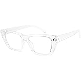 WOWSUN Narrow Small Vintage Cat Eye Frames Eyeglasses for Women Retro Blue Light Blocking Computer Glasses