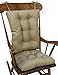 The Gripper Twill Jumbo XL Non-Slip Rocking Chair Cushion Set with Thick Padding, Includes Seat Pad & Back Pillow with Ties for Indoor Living Room Rocker, 17x17 Inches, 2 Piece Set, Brownstone
