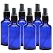 2 oz Empty Spray Bottle Cobalt Blue Boston Round Glass Bottle with White Atomizer - Perfect for Essential Oil Formulas,Aromatherapy and All Natural Cleaning Products (Set Of 6 Black Atomizer)