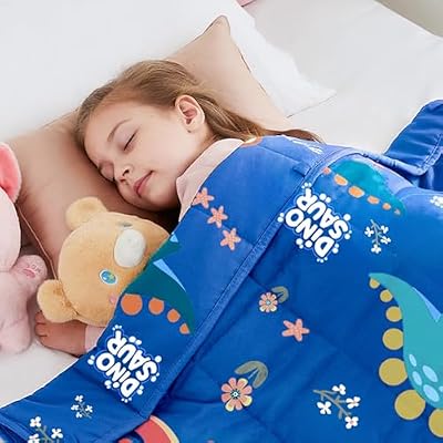 HOSUKKO Weighted Blanket - 3 lbs Blue Dinosaur Heavy Blanket - Breathable Blanket(36 * 48 inches, 3 lbs)