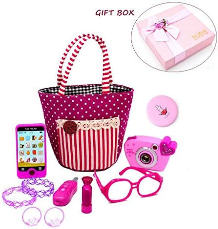 ZHOUWHJJ My First Purse Pretend Play Make up Set 11 PCS, Pretty Role Play Toy for Girls, Educational Pretend Toy for Preschoolers and Toddler Purse, Christmas, Birthday, New Year, in Gift Box