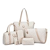Women Handbag and Purse Shoulder Bag Tote Bag for Work 6 Piece Set Bag