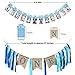 SATINIOR First Birthday Banner 1st Birthday Decoration Boy Supplies includes Baby Photo Banner 12 Months Banner and 1st Birthday Bunting Garland for Baby Birthday