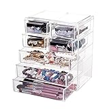 Choice Fun Acrylic Large Coutertop Jewelry Organizer Box with 7 Drawers size 9.45