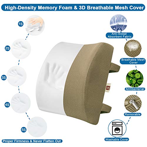 LOVEHOME Lumbar Support Pillow for Chair and Car, Back Support for