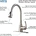Hotis Commercial Pull Out Single Handle Stainless Steel Pull Down Sprayer Kitchen Sink Faucet, Brushed Nickel Kitchen Faucet with Escutcheon