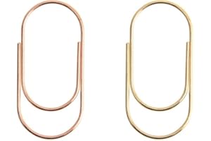 OWLFAVO 36pcs 2inch Jumbo Paper Clips with Clear Box, Rose Gold and Yellow Gold, Funny Cute Paperclips Bookmarks Planner Clips for Fun Office Supplies School Gifts Wedding Decoration