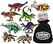 Schleich Mini Dino (Dinosaur) Figures T-Rex, Velociraptor, Stegosaurus, Spinosaurus, Triceratops, Quetzalcoatlus, Saichania & Pentaceratops Gift Set Bundle with Matty's Toy Stop Storage Bag - 8 Pack