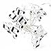 MUMENG 1 Set of 2M 20 LEDs Music Symbols String Lights Silver Wire Fairy Lights Christmas Decoration Indoor Use (Warm White)