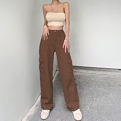 QYANGG High Waist Cargo Pants Women Stretch Baggy